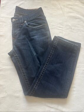 True Religion Dark Blue Denim Jeans with Contrast Stitching